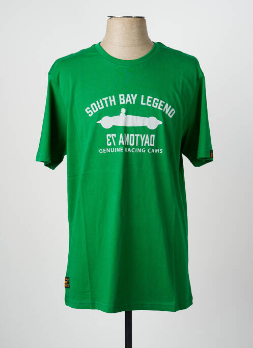 Tricou croială dreaptă mâneci scurte verde DAYTONA homme