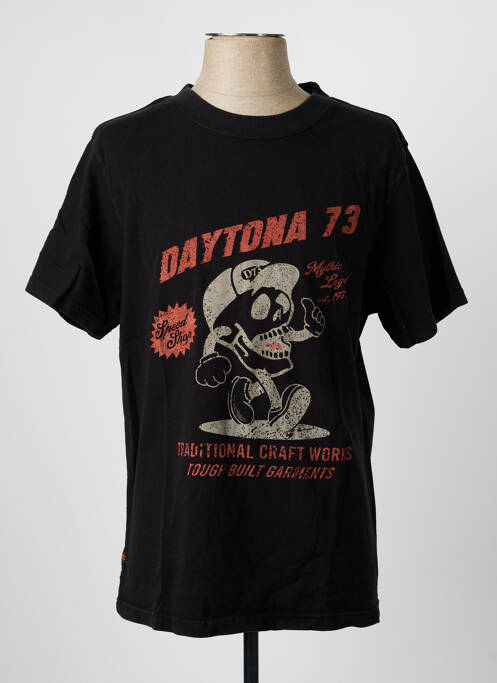 Tricou croială dreaptă mâneci scurte negru DAYTONA homme