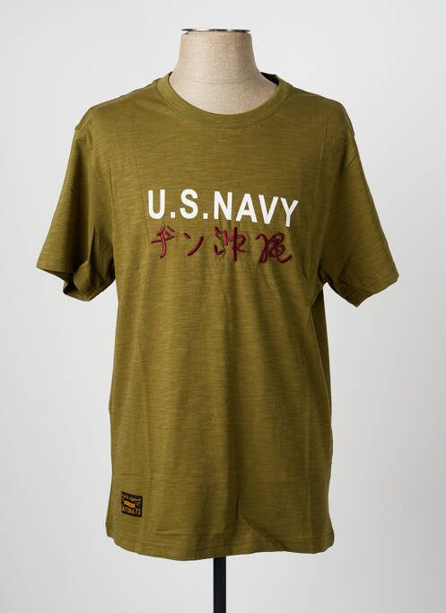 Tricou broderie mâneci scurte verde DAYTONA homme