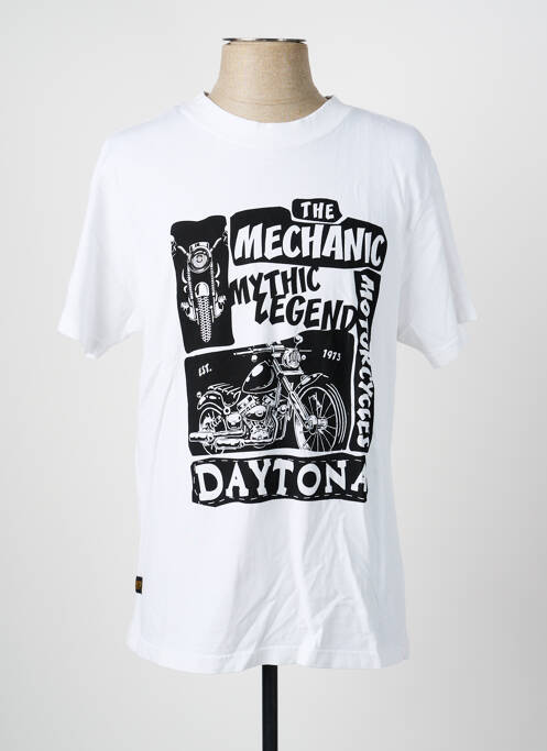 Tricou croială dreaptă mâneci scurte alb DAYTONA homme