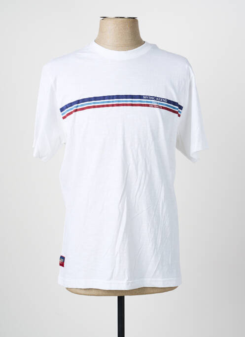 Tricou croială dreaptă mâneci scurte alb DAYTONA homme