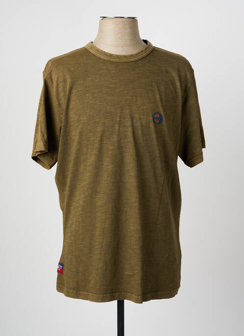 Tricou croială dreaptă mâneci scurte verde DAYTONA homme