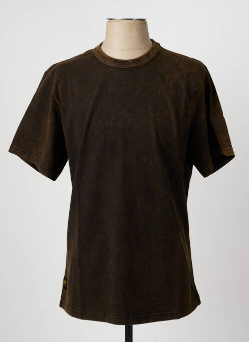 Tricou croială dreaptă mâneci scurte maro DAYTONA homme