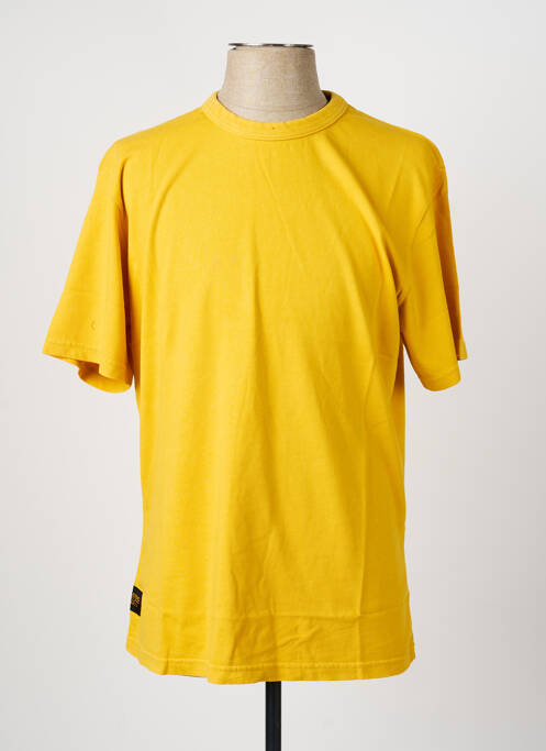 Tricou croială dreaptă mâneci scurte galben DAYTONA homme