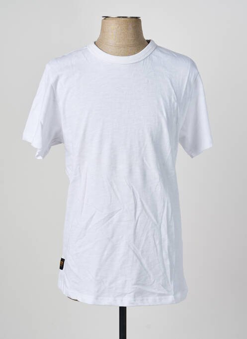 Tricou croială dreaptă mâneci scurte alb DAYTONA homme