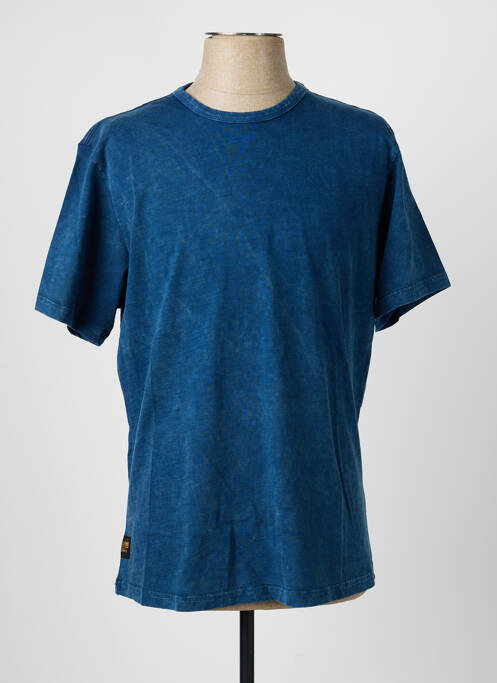 Tricou croială dreaptă mâneci scurte albastru DAYTONA homme