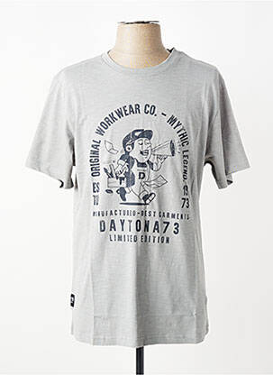 Tricou croială dreaptă mâneci scurte gri DAYTONA bărbat