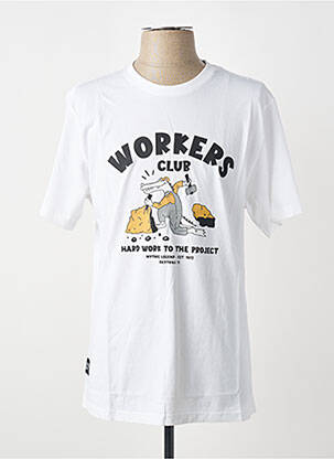 Tricou croială dreaptă mâneci scurte alb DAYTONA bărbat