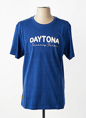 Tricou croială dreaptă mâneci scurte albastru DAYTONA homme