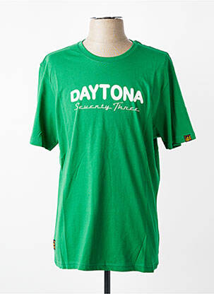 Tricou croială dreaptă mâneci scurte verde DAYTONA bărbat