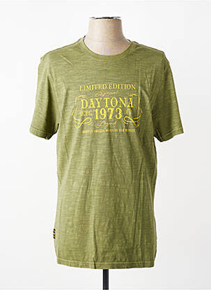 Tricou croială dreaptă mâneci scurte verde DAYTONA homme