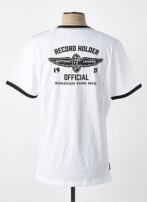 Tricou croială dreaptă mâneci scurte alb DAYTONA bărbat