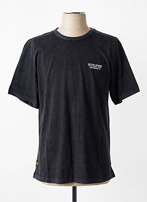 Tricou croială dreaptă mâneci scurte negru DAYTONA bărbat