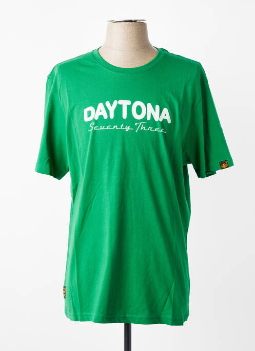 Tricou croială dreaptă mâneci scurte verde DAYTONA homme