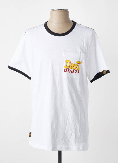 Tricou croială cambrată mâneci scurte alb DAYTONA homme