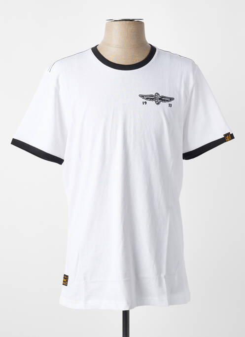 Tricou croială dreaptă mâneci scurte alb DAYTONA homme