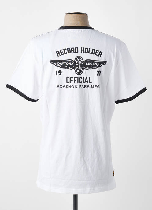 Tricou croială dreaptă mâneci scurte alb DAYTONA homme