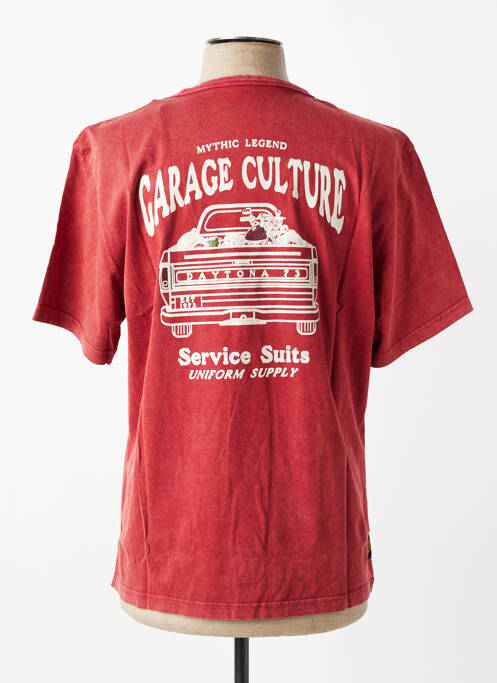 Tricou croială dreaptă mâneci scurte roșu DAYTONA homme