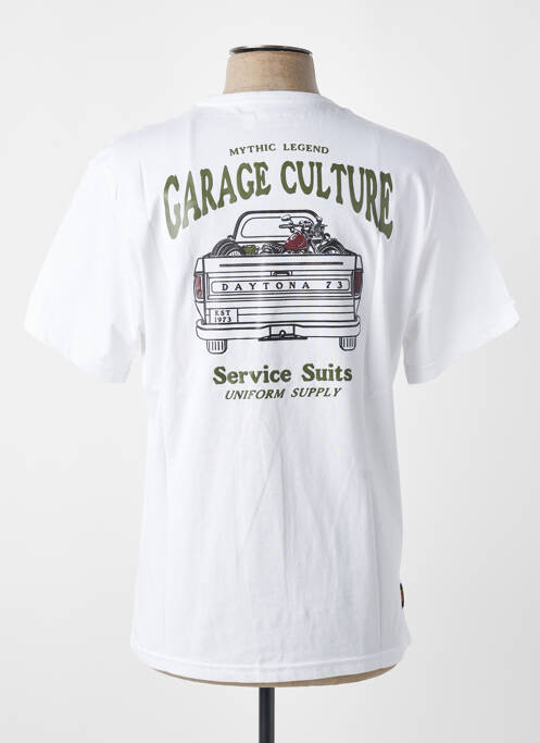 Tricou croială dreaptă mâneci scurte alb DAYTONA homme