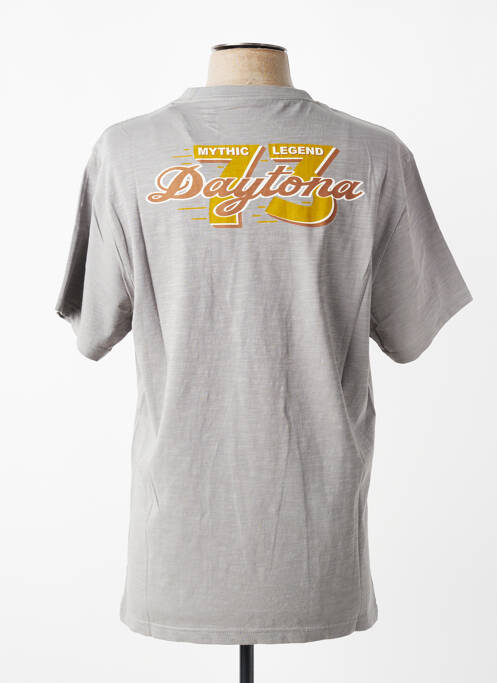 Tricou țesătură melanj mâneci scurte gri DAYTONA homme