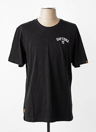 Tricou croială dreaptă mâneci scurte negru DAYTONA bărbat
