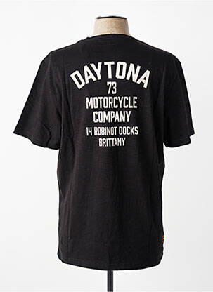 Tricou croială dreaptă mâneci scurte negru DAYTONA bărbat