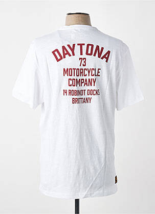 Tricou croială dreaptă mâneci scurte alb DAYTONA bărbat