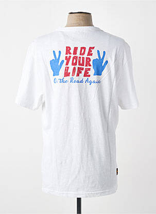 Tricou croială dreaptă mâneci scurte alb DAYTONA bărbat