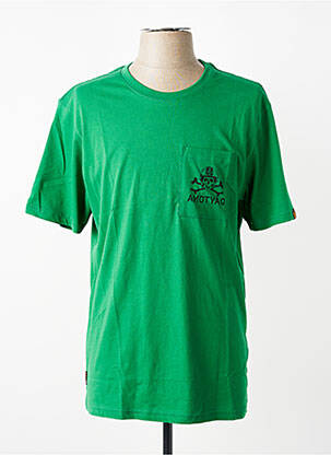 Tricou croială dreaptă mâneci scurte verde DAYTONA bărbat
