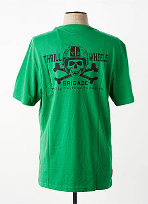 Tricou croială dreaptă mâneci scurte verde DAYTONA bărbat