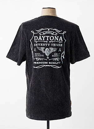 Tricou țesătură melanj mâneci scurte negru DAYTONA bărbat