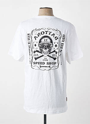 Tricou țesătură melanj mâneci scurte alb DAYTONA bărbat