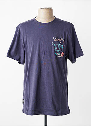 Tricou broderie mâneci scurte albastru DAYTONA bărbat