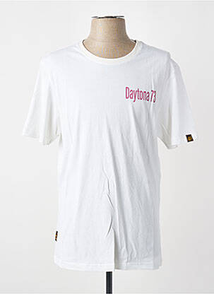 Tricou croială dreaptă mâneci scurte alb DAYTONA homme