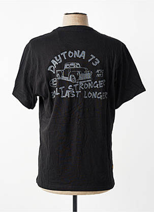 Tricou croială cambrată mâneci scurte negru DAYTONA bărbat