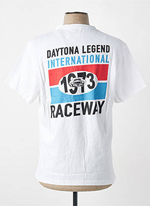 Tricou croială cambrată mâneci scurte alb DAYTONA bărbat