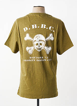 Tricou țesătură melanj mâneci scurte verde DAYTONA bărbat
