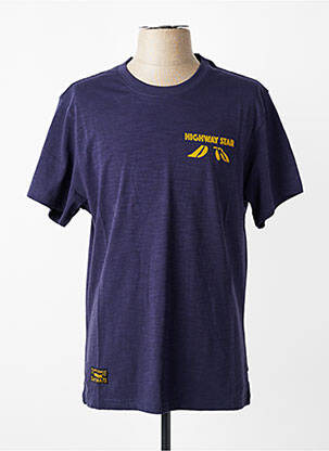 Tricou țesătură melanj mâneci scurte albastru DAYTONA bărbat