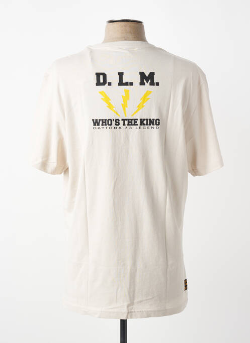 Tricou croială dreaptă mâneci scurte alb DAYTONA homme