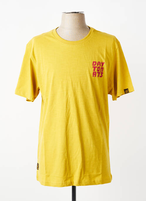 Tricou croială dreaptă mâneci scurte galben DAYTONA homme