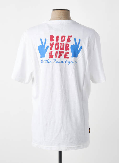 Tricou croială dreaptă mâneci scurte alb DAYTONA homme