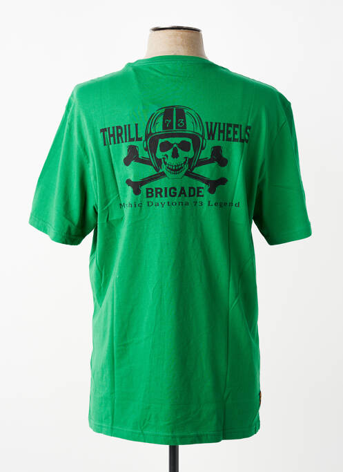 Tricou croială dreaptă mâneci scurte verde DAYTONA homme