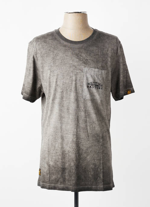 Tricou țesătură melanj mâneci scurte gri DAYTONA homme