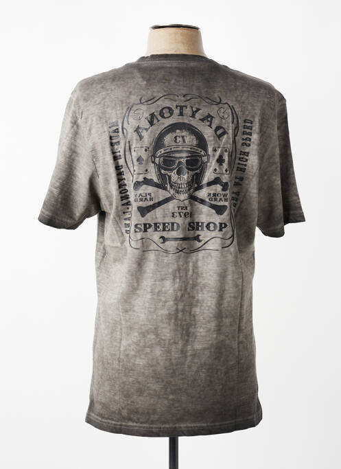 Tricou țesătură melanj mâneci scurte gri DAYTONA homme
