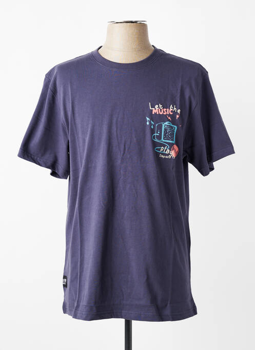 Tricou croială dreaptă mâneci scurte albastru DAYTONA homme