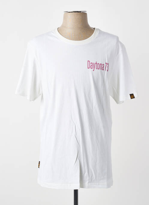 Tricou croială dreaptă mâneci scurte alb DAYTONA homme