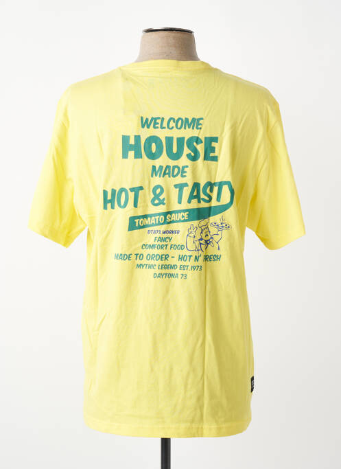 Tricou croială dreaptă mâneci scurte galben DAYTONA homme