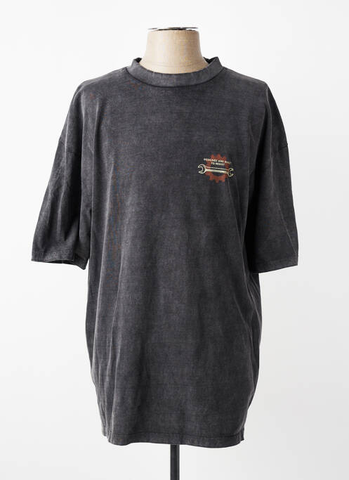 Tricou croială dreaptă mâneci scurte gri DAYTONA homme