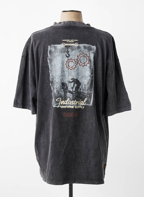 Tricou croială dreaptă mâneci scurte gri DAYTONA homme