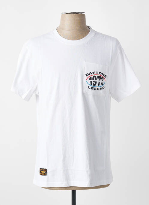 Tricou croială cambrată mâneci scurte alb DAYTONA homme